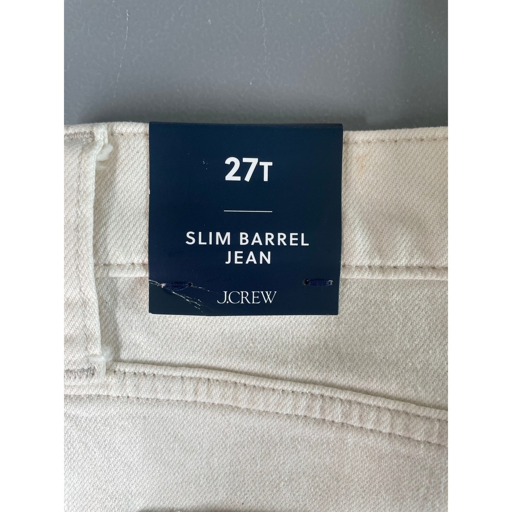J.Crew Slim Barrel Jean Denim Women‎ 27 Tall Ecru Cream CQ558 New - Picture 6 of 12